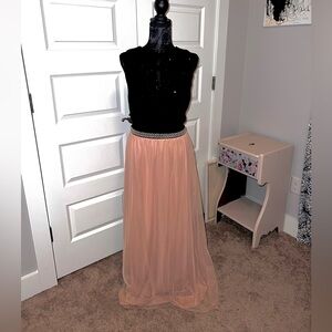 Black and pink floor length dress